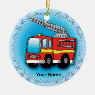 Putt Putt Feuerwehrschiff Zierschiff Keramik Ornament