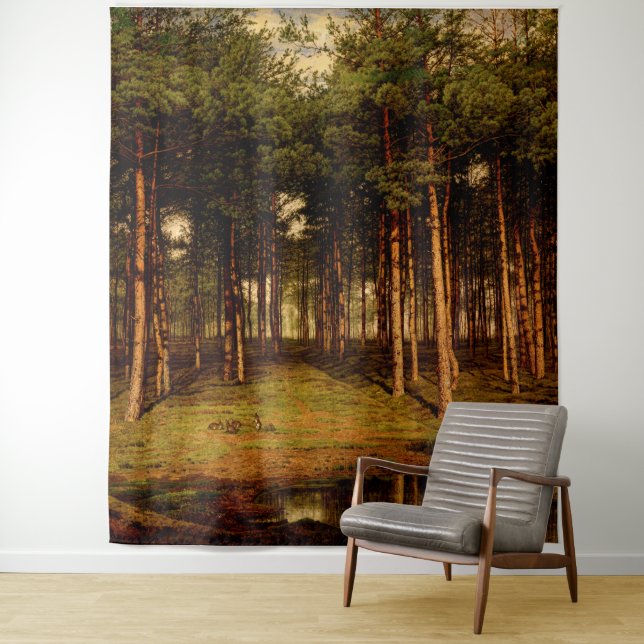 Puttenwald mit Kaninchen Jean Lamorinière Wandteppich (Beispiel)