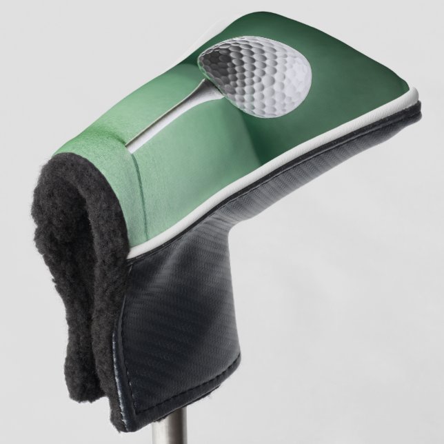 Putter Abdeckung mit weißem Golfball-Bild Golf Headcover (3/4 Vorderseite)