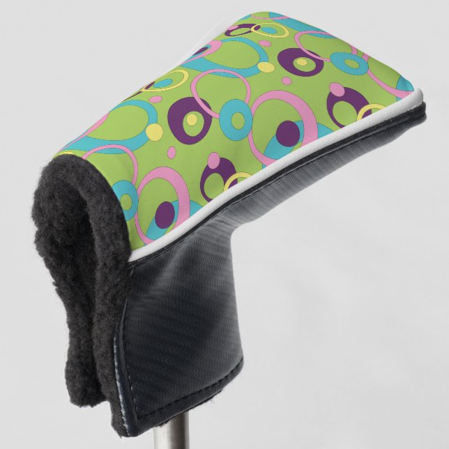 Putter Cover von Funky Green Circles Golf Headcover (3/4 Vorderseite)