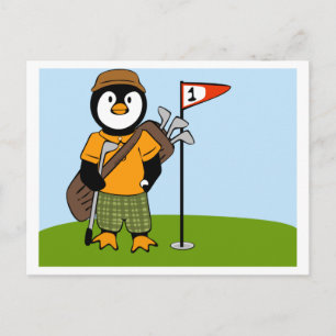 Putter Pinguin Postkarte