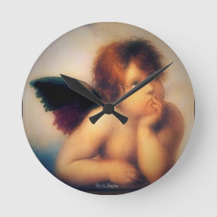 Putti Angel Runde Wanduhr