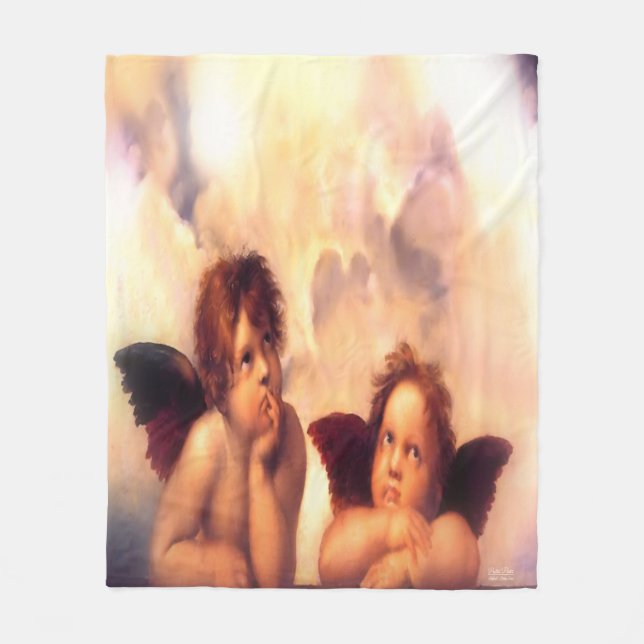 Putti-Engelpaar Fleecedecke (Vorderseite)