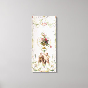 Putti unter Swags der Blumen und des Blätter Leinwanddruck