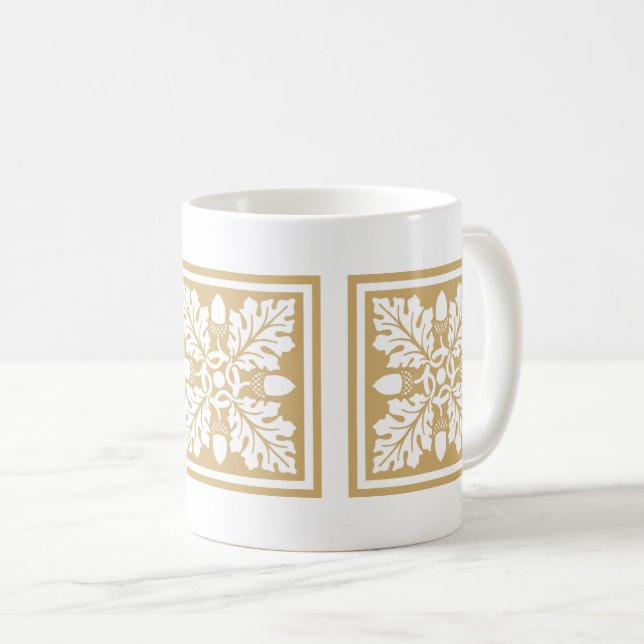 Putty Acorn und Leaf Tile Design Coffee Tasse (VorderseiteRechts)