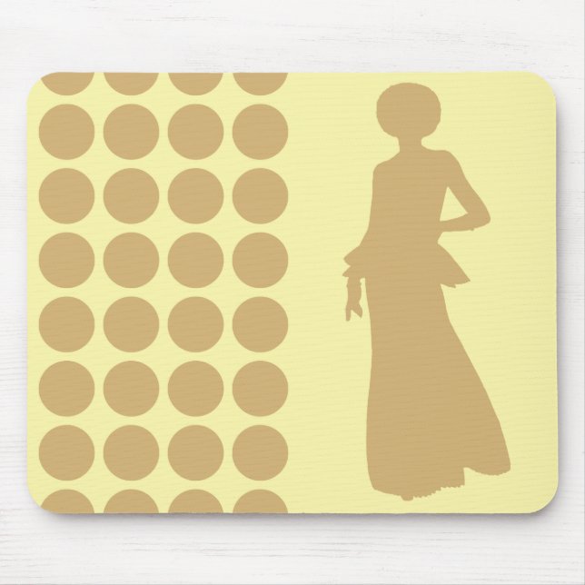 Putty Cream Neutral Dots Fashion Silhouette Mousepad (Vorne)