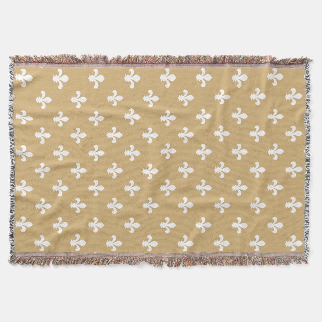 Putty Neutral Fleur de Lys Decke (Vorderseite)