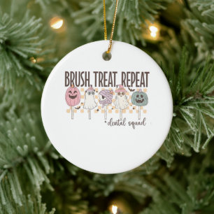 Putz Behandle Wiederhole Zahnärzteteam Lustiger Gr Keramik Ornament