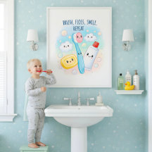 Putz, Zahnseide, Spülung, Waschen Kinder Badezimme