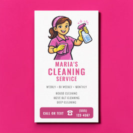 Putzfee-Service für rosa Häuser Visitenkarte