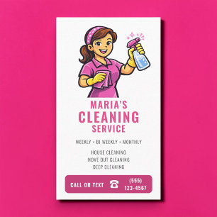 Putzfee-Service für rosa Häuser Visitenkarte