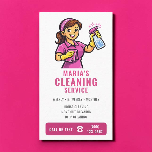 Putzfee-Service für rosa Häuser Visitenkarte (Von Creator hochgeladen)
