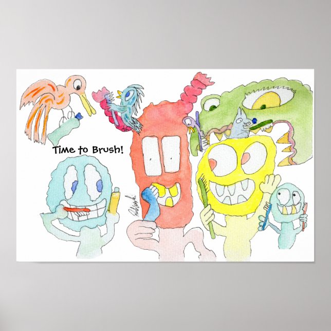 Putzt eure Zähne, kleine Monster! Poster (Vorne)