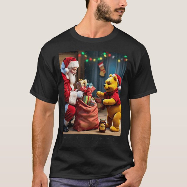 Puuh trifft Weihnachtsmann T-Shirt (Vorderseite)