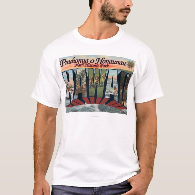 Puuhonua O Honaunau Park, Hawaii T-Shirt (Vorderseite)