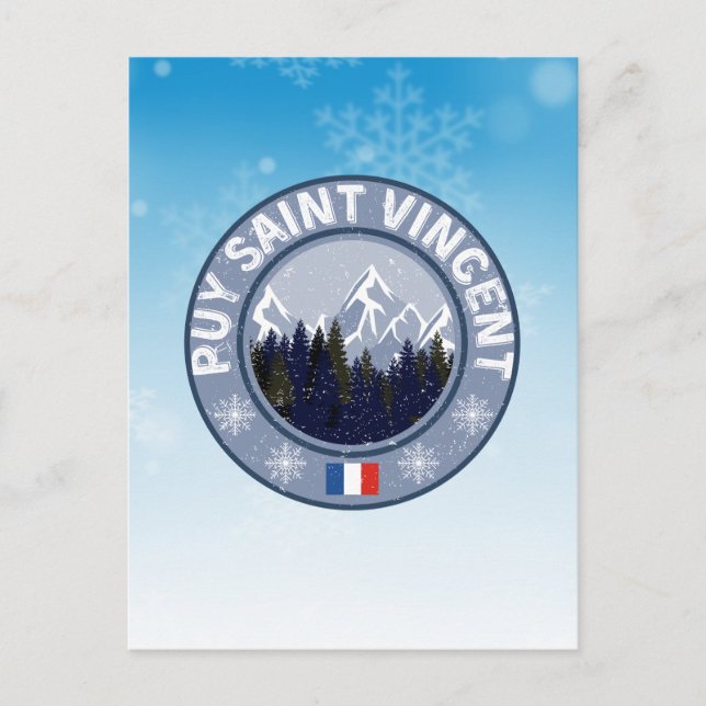 Puy Saint Vincent Skistation Postkarte (Vorderseite)