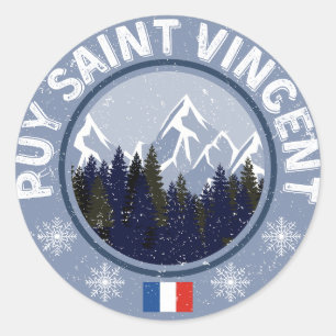 Puy Saint Vincent Skistation Runder Aufkleber