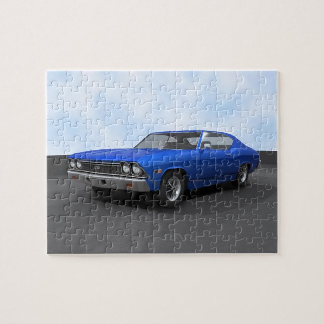 Puzzle:1968 Chevelle SS: Blauer Abschluss Puzzle (Horizontal)