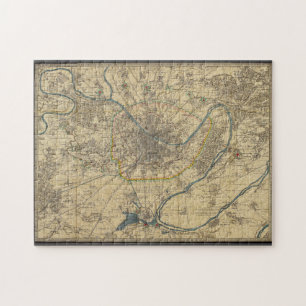 Puzzle 252 alte Karte von Paris
