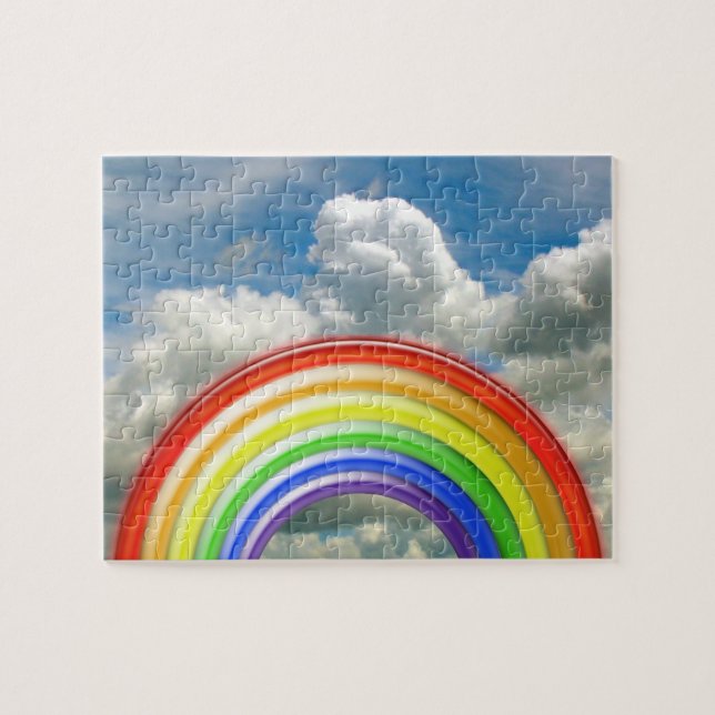 Puzzle - 3-D Regenbogen gegen Wolkendecke (Horizontal)