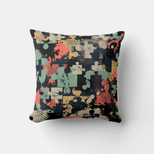 Puzzle Abstract: Kreatives Vintage-Nahtlos. Kissen