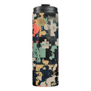 Puzzle Abstract: Kreatives Vintage-Nahtlos. Thermosbecher