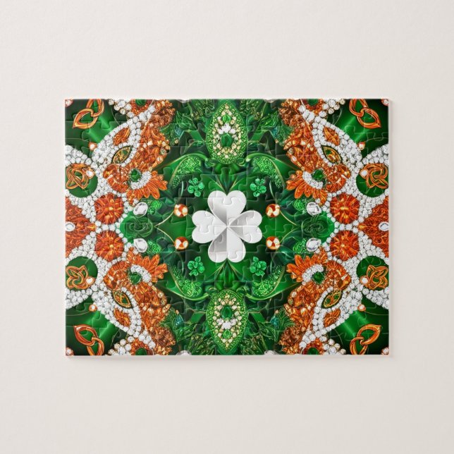 Puzzle abstrakt moderne Design Irland Farben (Horizontal)