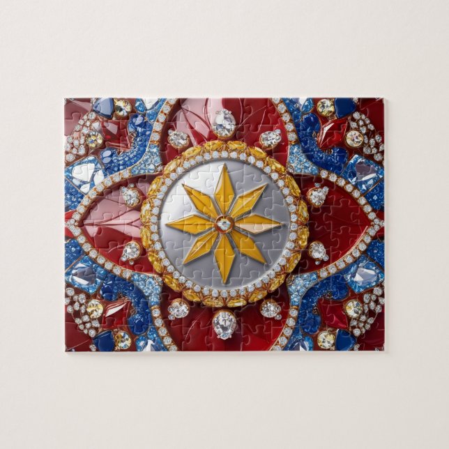 Puzzle abstrakt modernes Design kolumbianische Far (Horizontal)