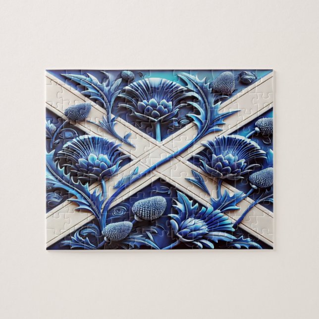 Puzzle abstrakt modernes Design Scottish Thistles (Horizontal)