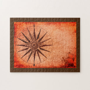 Puzzle antike Landkarte Sepia Töne