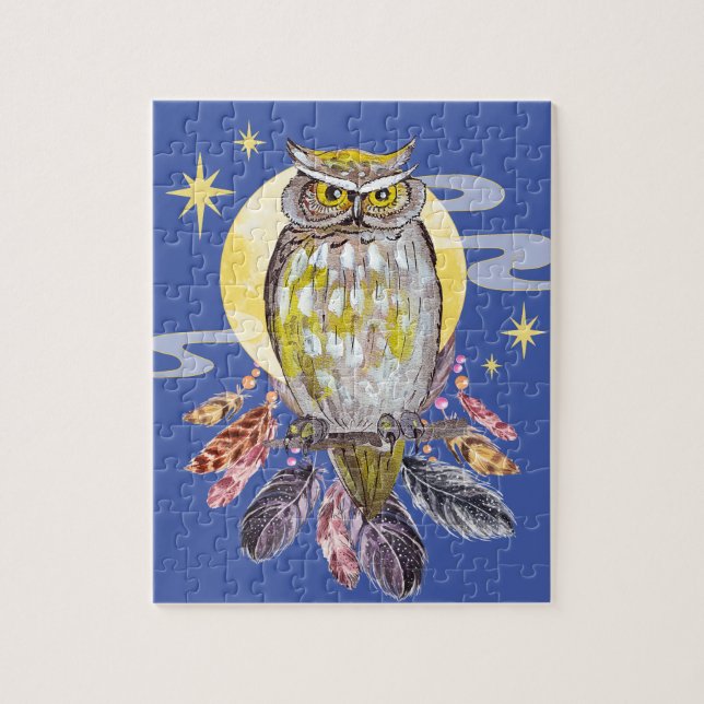 Puzzle aus Owl und Moon Spirit Animal Jigsaw (Vertikal)