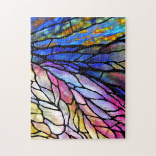 Puzzle aus verkettetem Glas im Tiffany-Stil