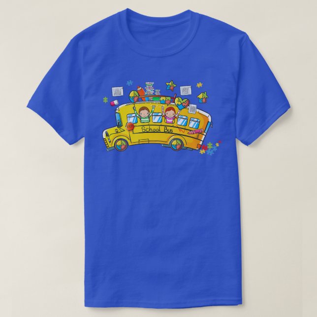 Puzzle Autism Awareness School Busfahrer Autistic T-Shirt (Design vorne)