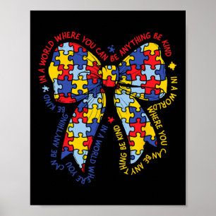 Puzzle Autismus Band Kokette Schleife Sei nett Aut Poster
