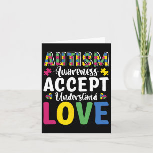 Puzzle Autismus Bewusstsein Akzeptanz Liebe Dis Karte