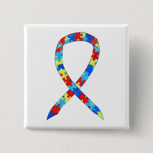 Puzzle Autismus Bewusstsein Ribbon Custom Art Butt Button