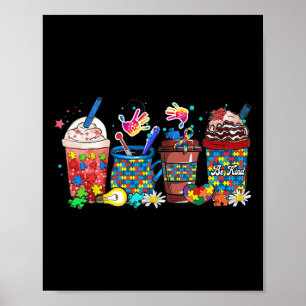 Puzzle Autismus Bewusstsein Tag Kaffee Latte Cups  Poster