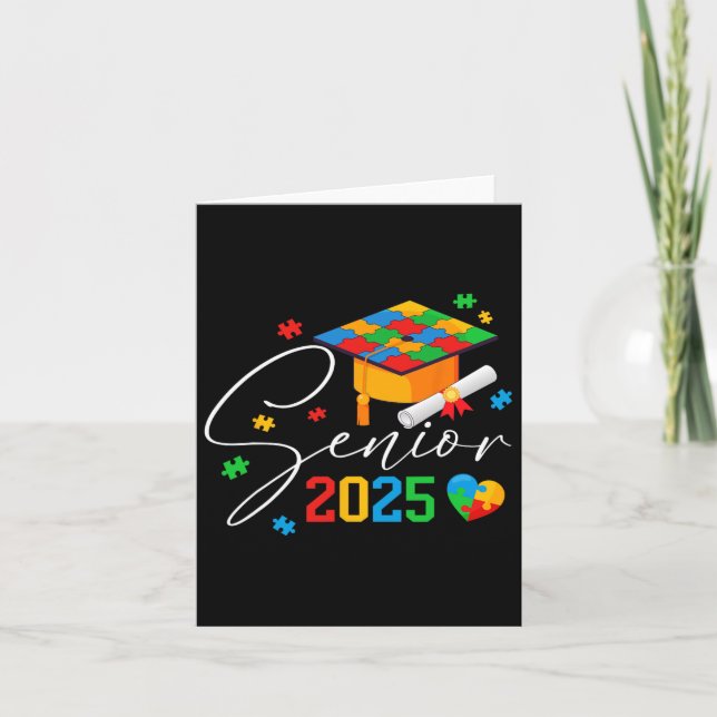 Puzzle Autistic Senior 2025 Autismus Abschluss Boy Karte (Vorderseite)