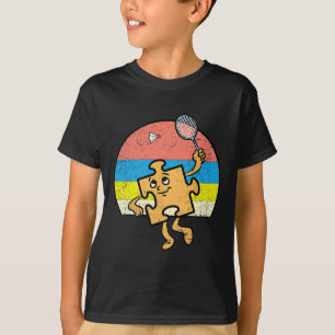 Puzzle Badminton Player Autismus Bewusstsein Autis T-Shirt