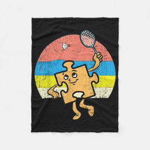 Puzzle Badminton Spieler Autismus-Bewusstsein Auti Fleecedecke