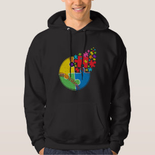 Puzzle Baseball Unterstützung Autismus Bewusstsein Hoodie