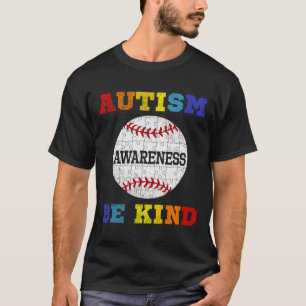 Puzzle Baseball Unterstützung Autismus Bewusstsein T-Shirt