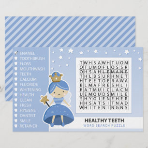 Puzzle bei der Wortsuche Tooth Fairy Party Game