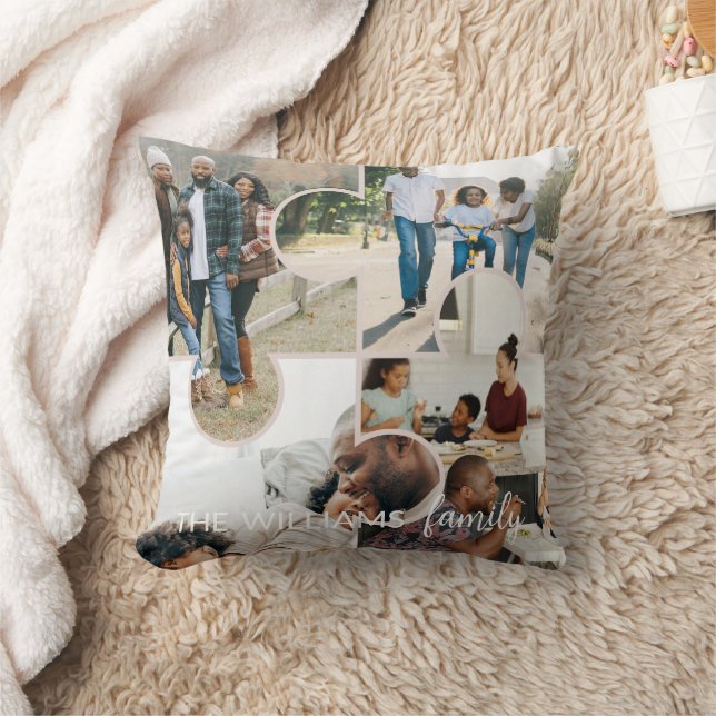 Puzzle benutzerdefinierte 4-Foto-Collage und Famil Kissen (Decke)