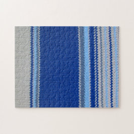 Puzzle - Blaue Streifen in Crochet