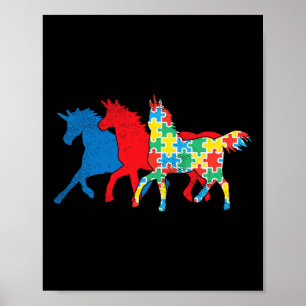 Puzzle Blue Red Autismus Awareness Asl Girls Boys Poster