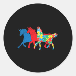 Puzzle Blue Red Autismus Awareness Asl Girls Boys Runder Aufkleber