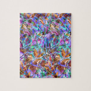 Puzzle Blumen Abstract Bleiglasfenster