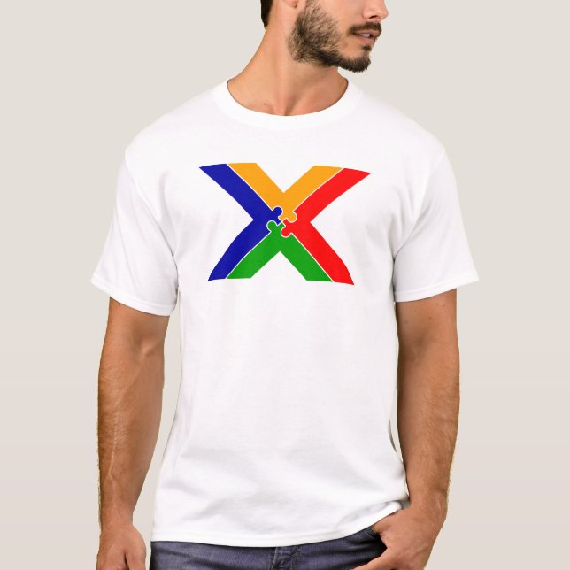 Puzzle Buchstabe X Monogramm T-Shirt (Vorderseite)
