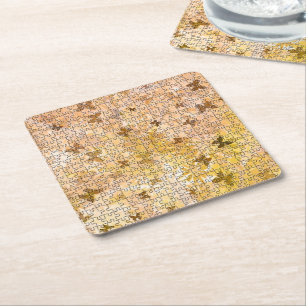 Puzzle Butterflies und Daisies-Browns von STaylor Rechteckiger Pappuntersetzer